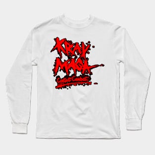 Krav Maga Contact Combat - Red on Black 2 Long Sleeve T-Shirt